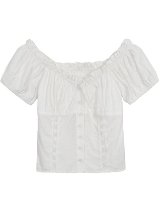 white off-shoulder blouse