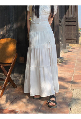 white sheath cake dress