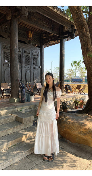 white sheath cake dress
