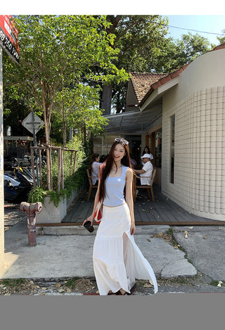 white sheath cake dress