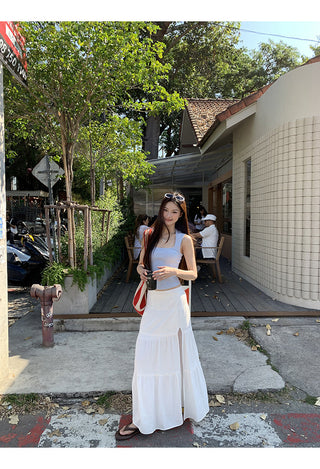 white sheath cake dress