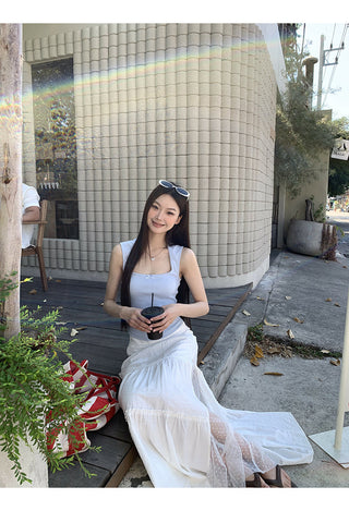 white sheath cake dress
