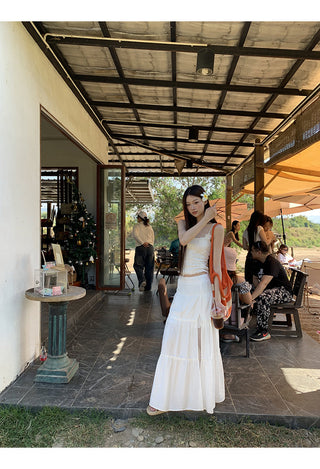 white sheath cake dress