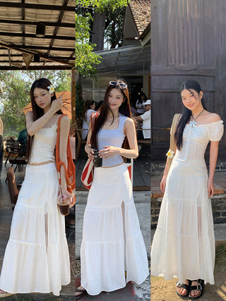 white sheath cake dress