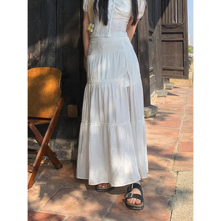 white sheath cake dress