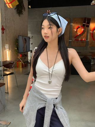 white V-neck camisole