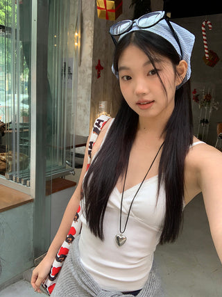 white V-neck camisole