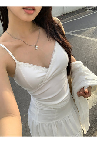 white V-neck camisole