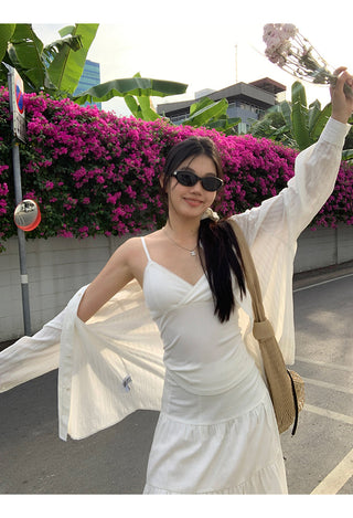 white V-neck camisole