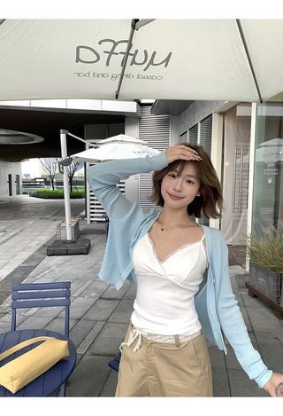 white V-neck camisole
