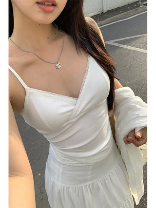 white V-neck camisole
