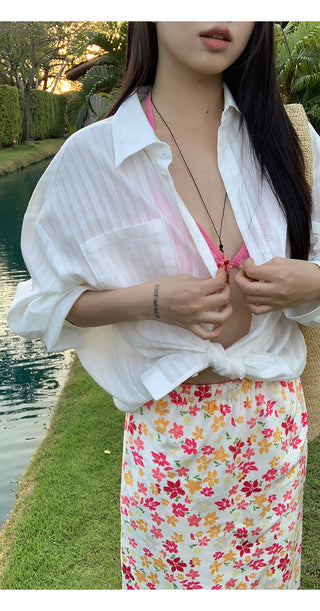 pink floral child skirt