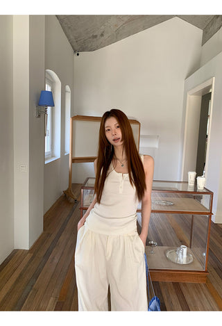 white Korean camisole