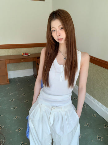 white Korean camisole