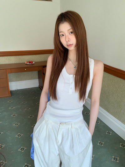 white Korean camisole