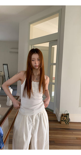 white Korean camisole
