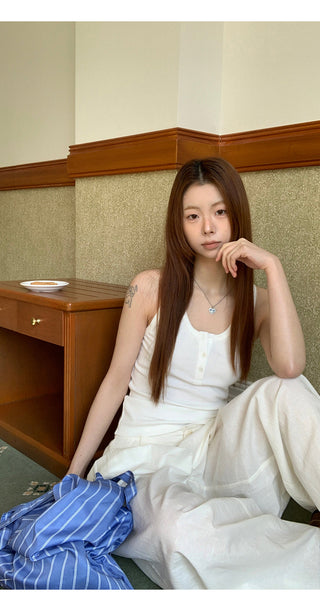 white Korean camisole