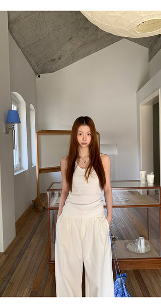 white Korean camisole