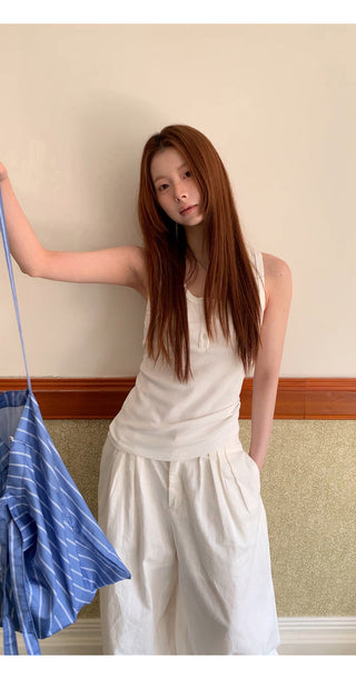 white Korean camisole