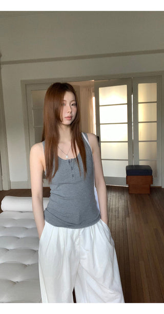 white Korean camisole