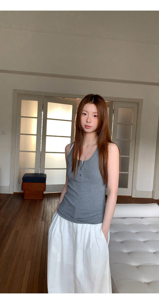 white Korean camisole