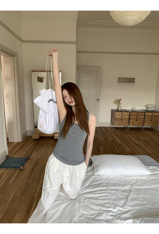 white Korean camisole