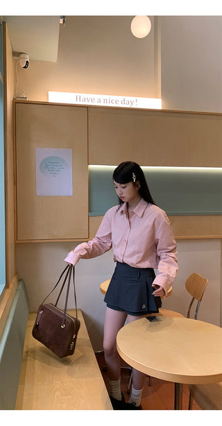 dark gray culotte skirt