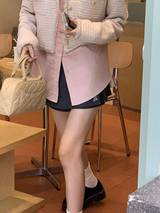 dark gray culotte skirt