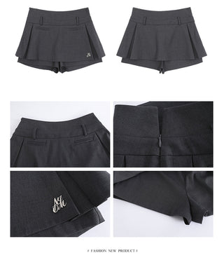 dark gray culotte skirt