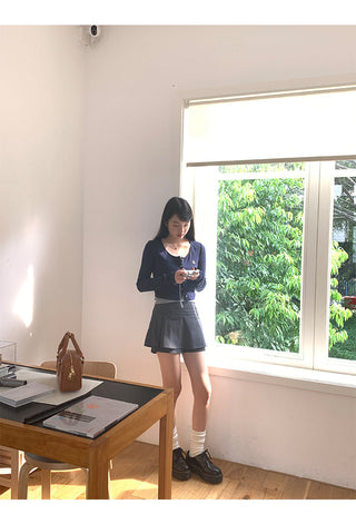 dark gray culotte skirt