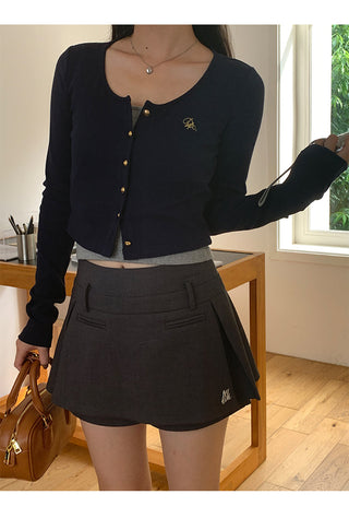 dark gray culotte skirt