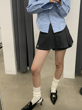 dark gray culotte skirt