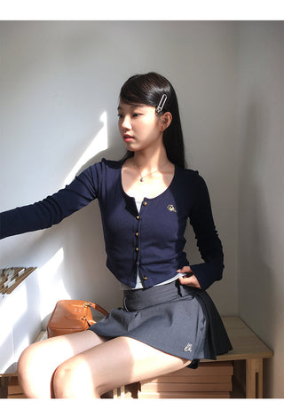 dark gray culotte skirt