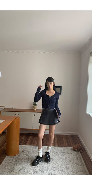 dark gray culotte skirt