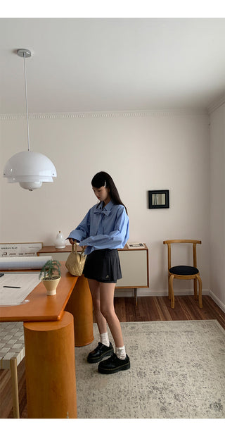 dark gray culotte skirt