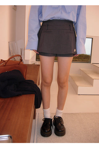 dark gray culotte skirt