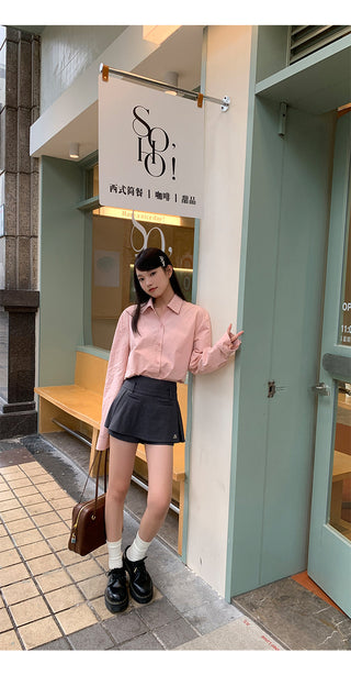 dark gray culotte skirt