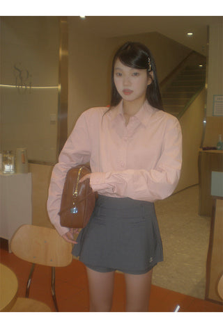dark gray culotte skirt