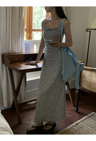 gray floral A-line