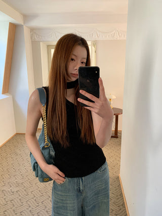black crossbody camisole