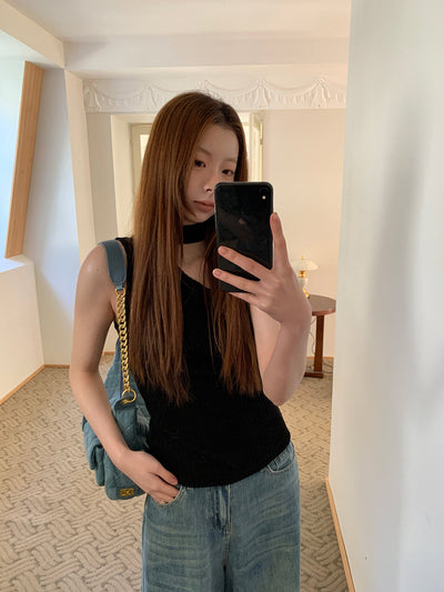 black crossbody camisole