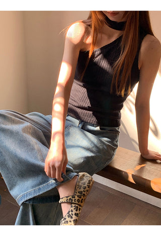 black crossbody camisole