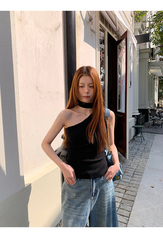 black crossbody camisole