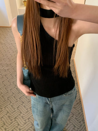 black crossbody camisole