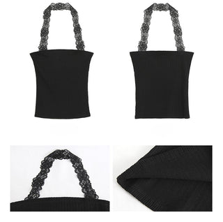 black lace halter