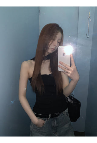 black lace halter