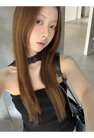 black lace halter