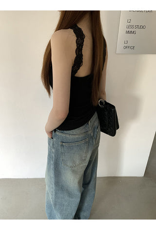 black lace halter