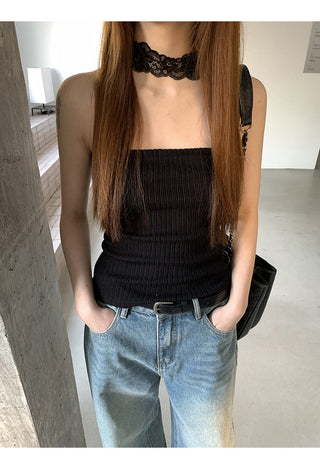 black lace halter