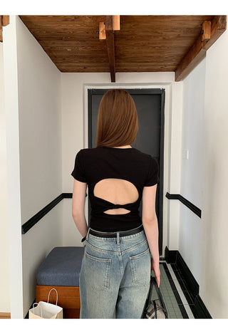 black slim-fit top